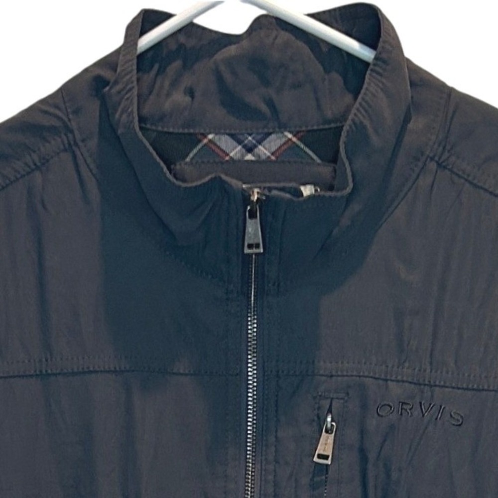 Orvis Windbreaker Jacket XXL Mens Gray Full Zip Stretch Lightweight Classic